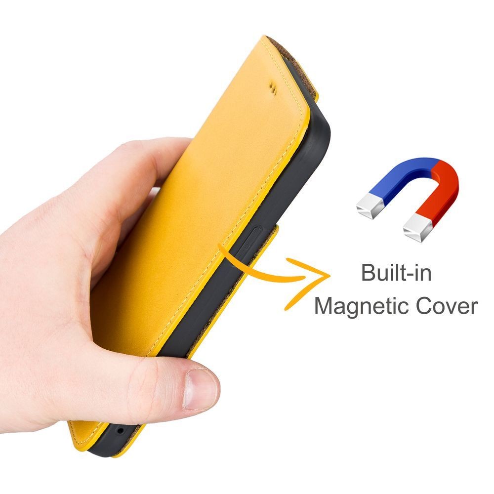 iPhone 13 Pro Max Bouletta Brooks Leder Slim Etui Gelb