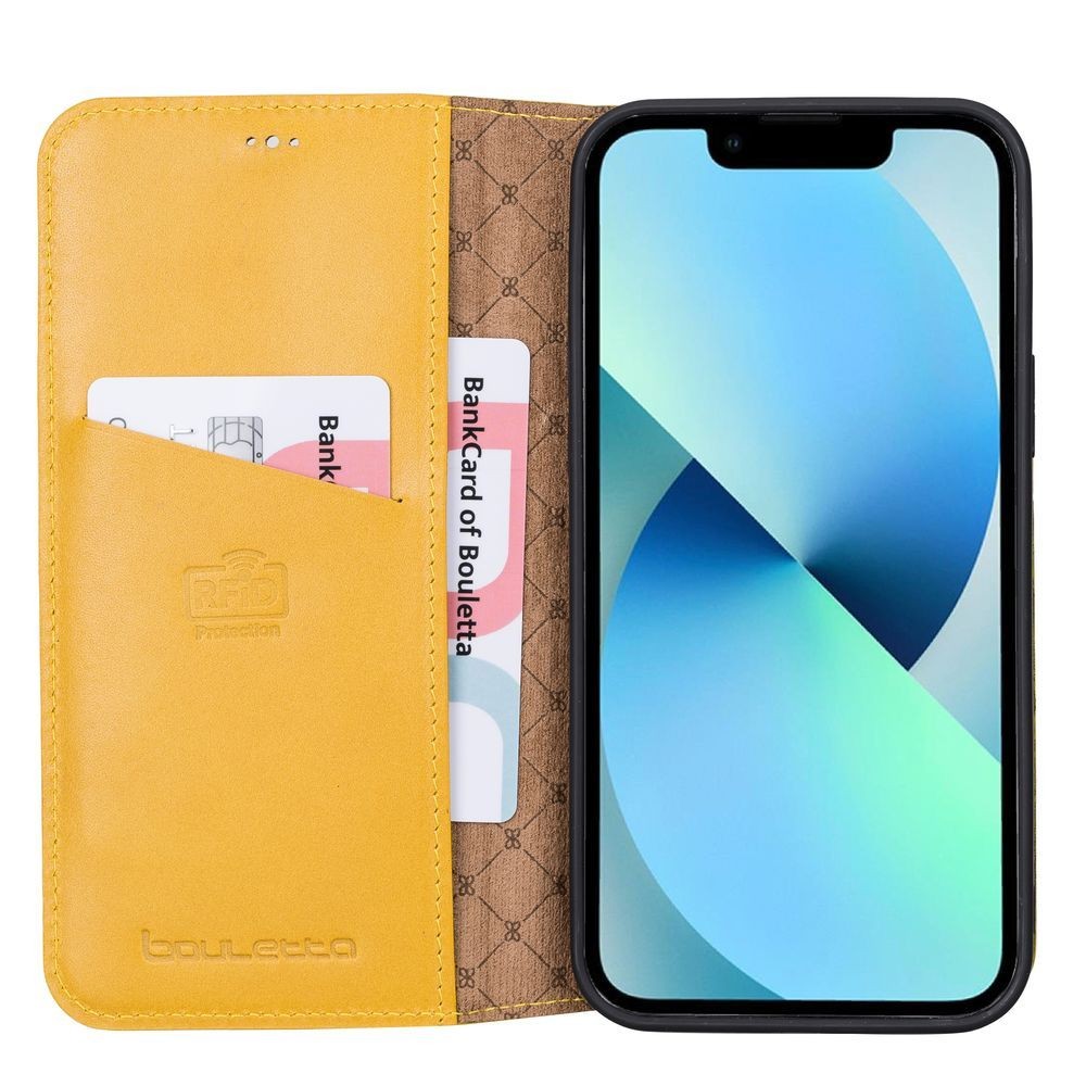 iPhone 13 Pro Max Bouletta Brooks Leder Slim Etui Gelb