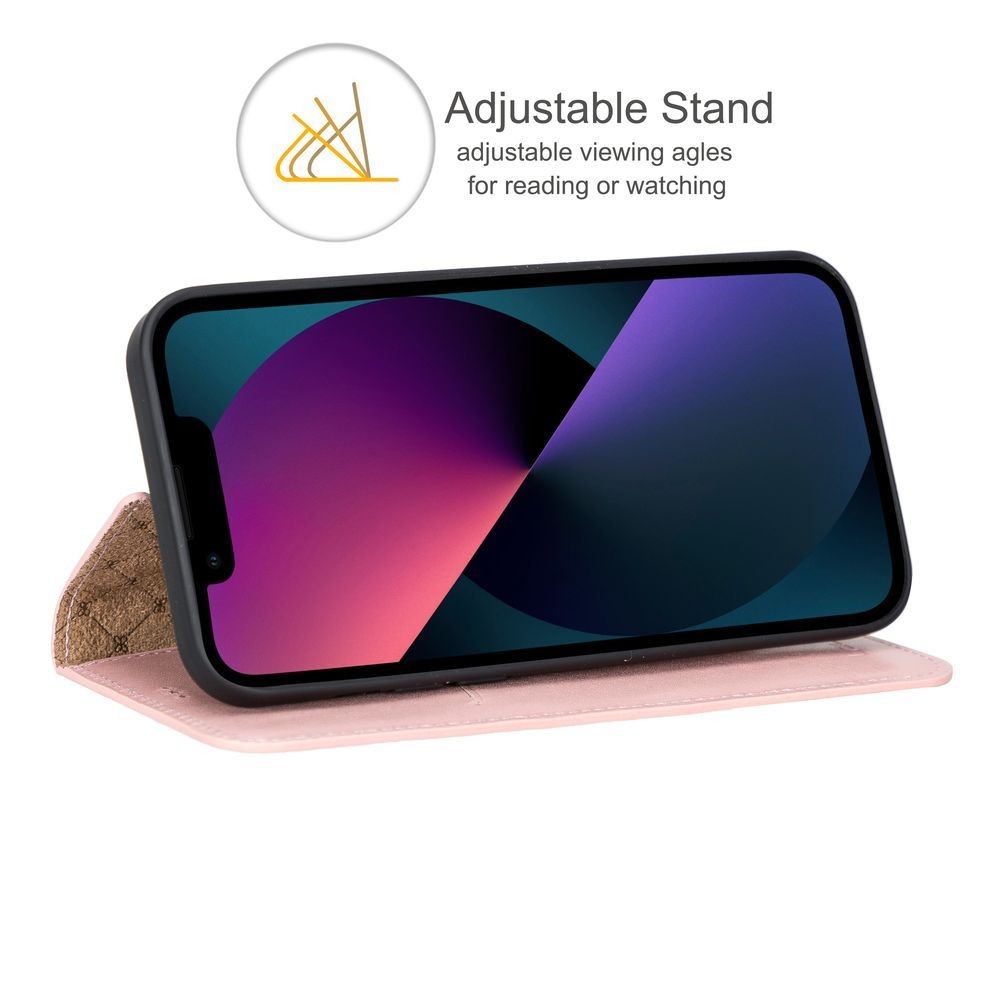 iPhone 13 Pro Max Bouletta Brooks Leder Slim Etui Rosa