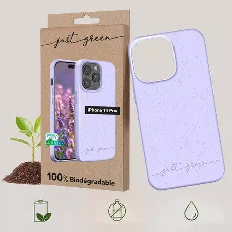 Apple iPhone 14 Pro 100% biologisch abbaubare Handyhülle von Just Green – Lila