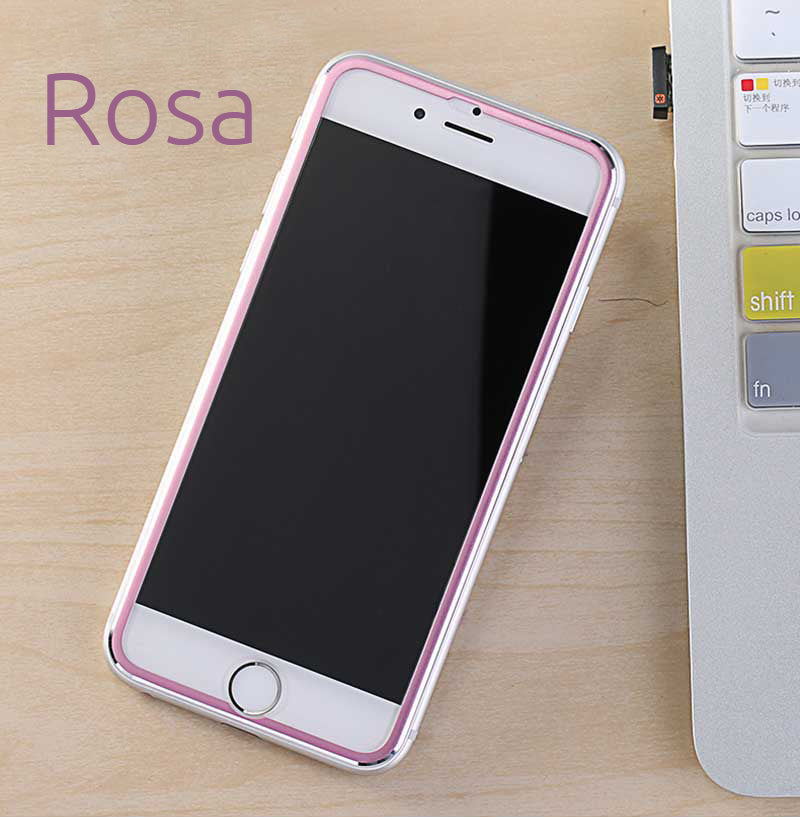 Rosa Panzer Schutzfolie mit erweitertem Alu-Rand iPhone 6 / 6s