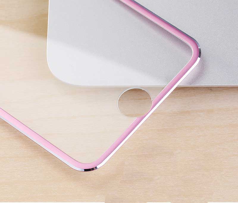 Rosa Panzer Schutzfolie mit erweitertem Alu-Rand iPhone 6 / 6s