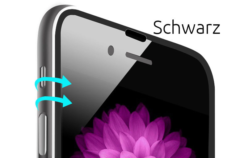 Schwarz Panzer Schutzfolie mit Alu-Rand iPhone 6+ 6s+