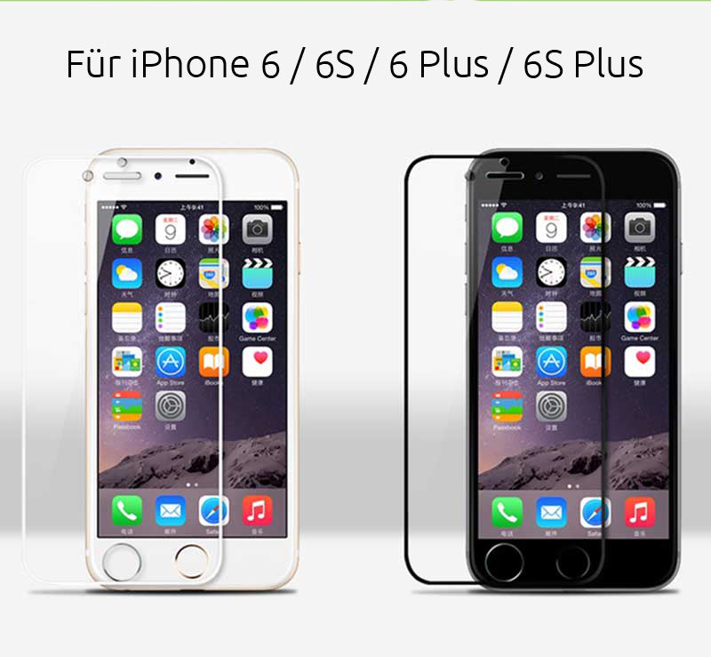 Gold 9H Panzer Schutzfolie Alu-Rand iPhone 6+ 6s Plus