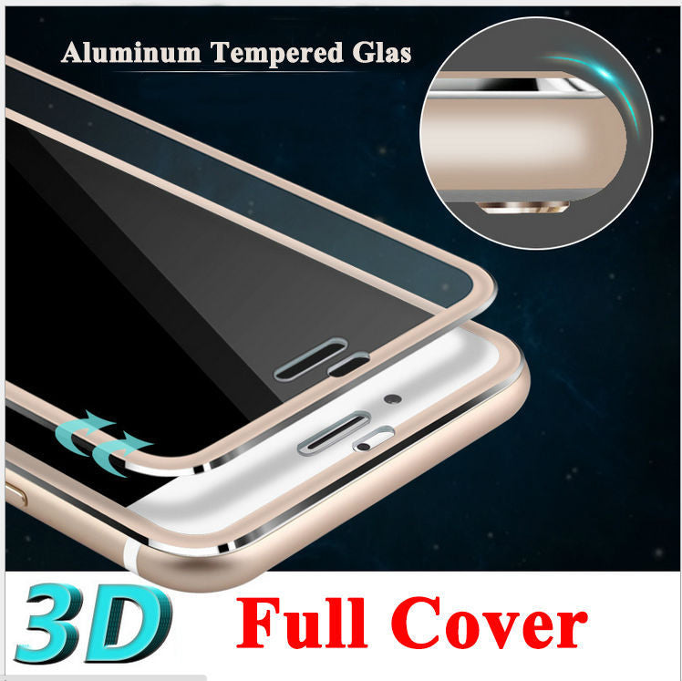 Gold 9H Panzer Schutzfolie Alu-Rand iPhone 6+ 6s Plus