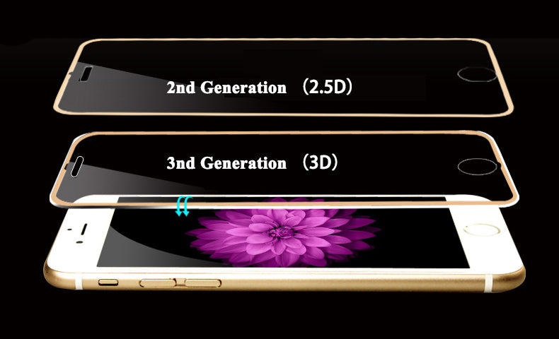 Gold 9H Panzer Schutzfolie Alu-Rand iPhone 6+ 6s Plus