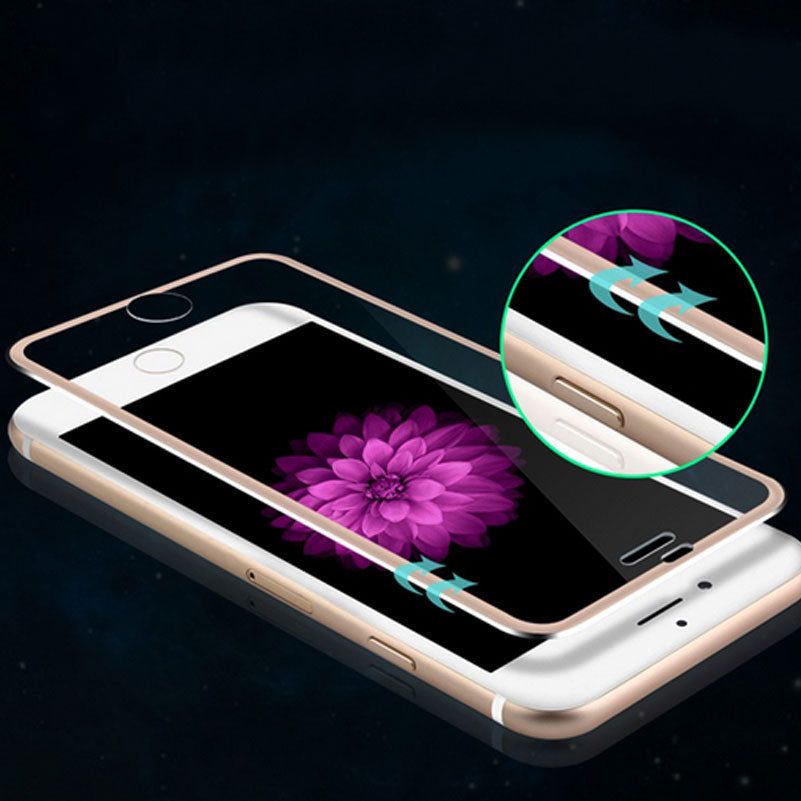 Gold 9H Panzer Schutzfolie Alu-Rand iPhone 6+ 6s Plus