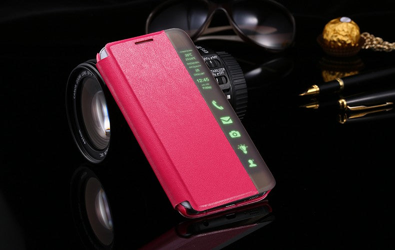 Pink Flip Tasche mit Nachrichten Fenster Galaxy S6