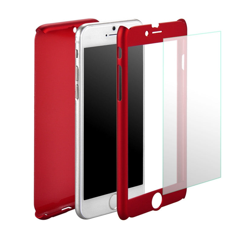 Rot iPhone 360° Full Cover iphone 6 Plus 6S Plus Panzerglas