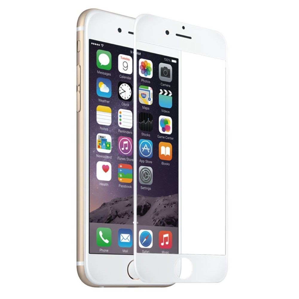 3D Full 9H Panzerglas Tempered Folie iPhone 6 6S weiss