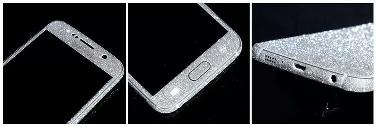 Samsung s6 Silber Bling Aufkleber Folie Sticker Skin