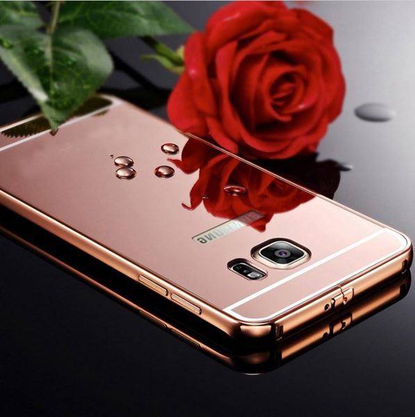 Galaxy S6 Rose Gold LUXUS Aluminium Spiegel Bumper