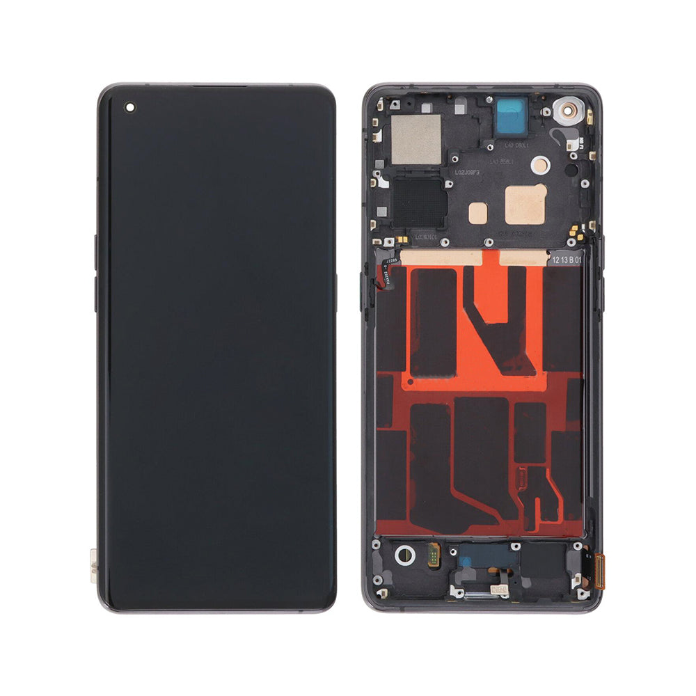Oppo Find X5 Display und Digitizer mit Rahmen, Schwarz, Service Pack