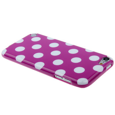 Lila Weiss gepunktet TPU Gel Schutzhülle iPod Touch 5 G