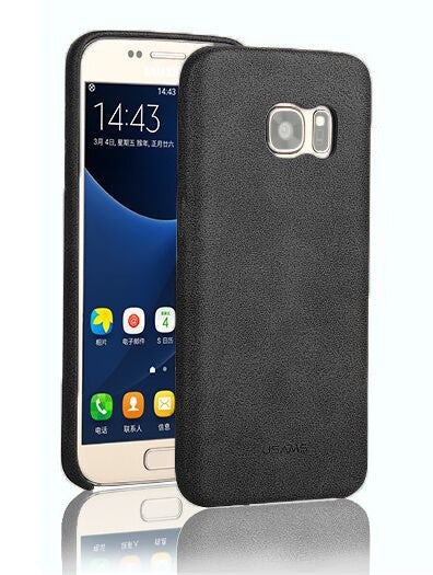 Dünnes Edle Kunstleder PU Hülle Galaxy s6 Schwarz