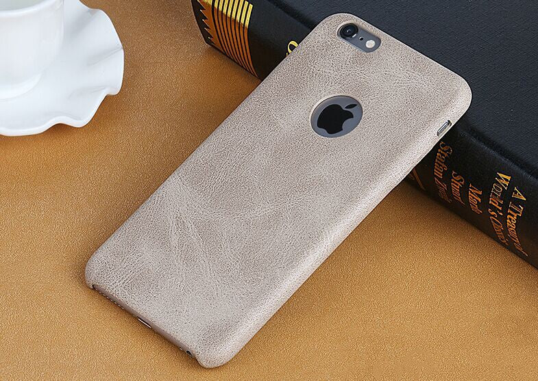 Dünnes Edle Kunstleder PU Hülle iPhone SE Beige