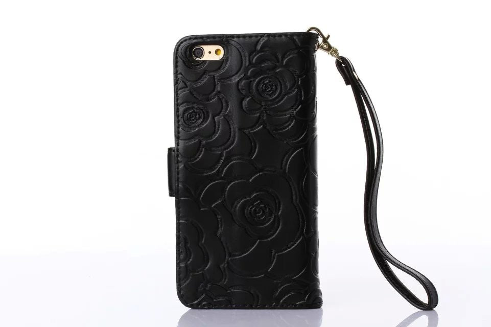 Book Wallet Flip Leder Tasche Hülle mit Kartenfach Schwarz