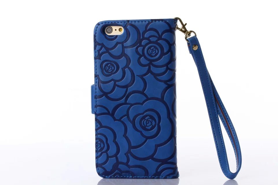 Book Wallet Flip Leder Tasche Hülle mit Kartenfach Blau