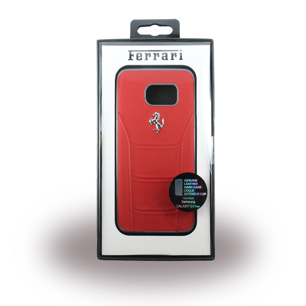 Ferrari - 488 Leder Hard Cover Galaxy S7 Edge Rot