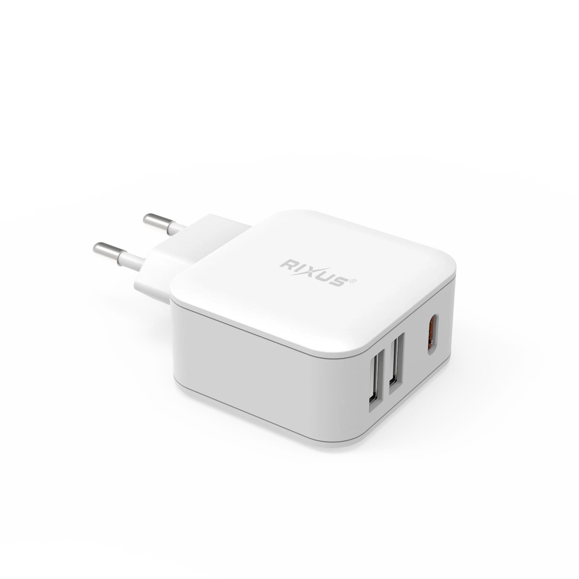 Rixus RX75 Wandladegerät 20W PD, 2x USB-A + 1x USB-C – Weiss