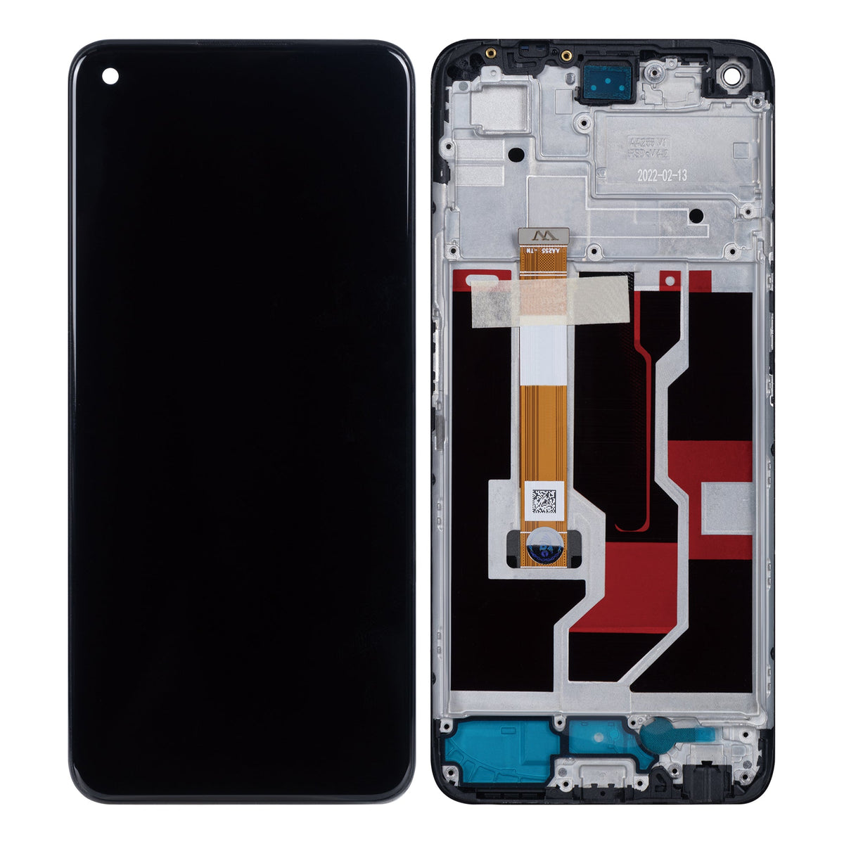 Oppo A96 Display und Digitizer mit Rahmen, Sternenschwarz, OEM