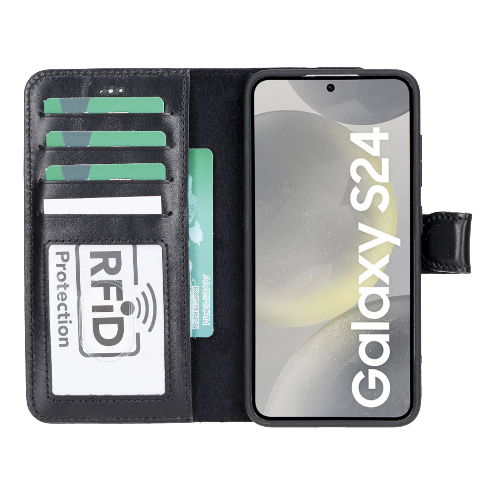 Echtleder-Wallet-Hülle (Samsung Galaxy S25 Plus) - Phonebazaar