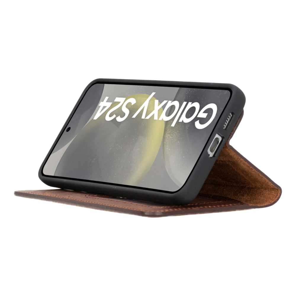 Echtleder-Wallet-Hülle (Samsung Galaxy S25 Plus) - Phonebazaar