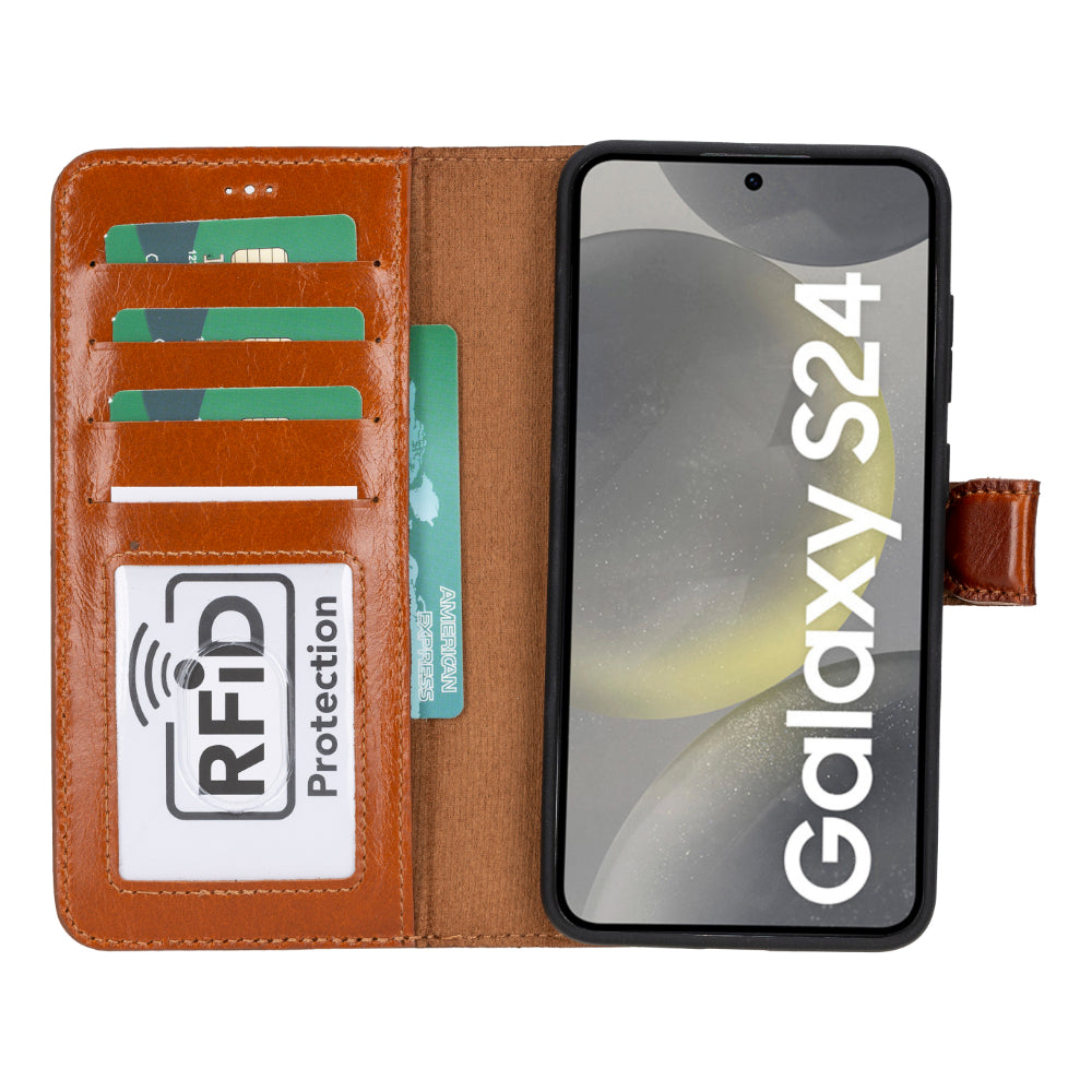 Echtleder-Wallet-Hülle (Samsung Galaxy S25 Plus) - Phonebazaar