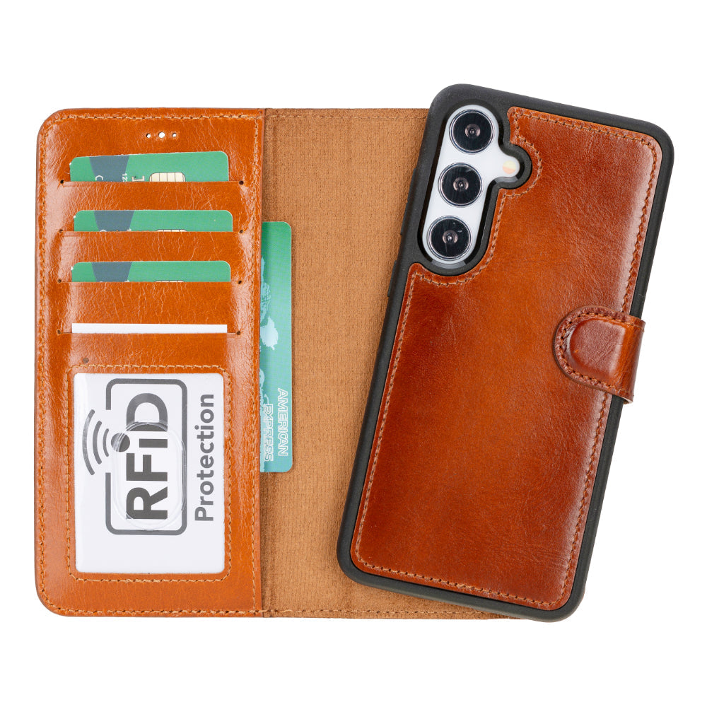 Echtleder-Wallet-Hülle (Samsung Galaxy S25 Plus) - Phonebazaar