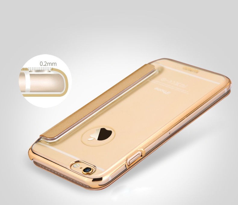 Elegantes Leder Book Hülle iPhone 7 Gold