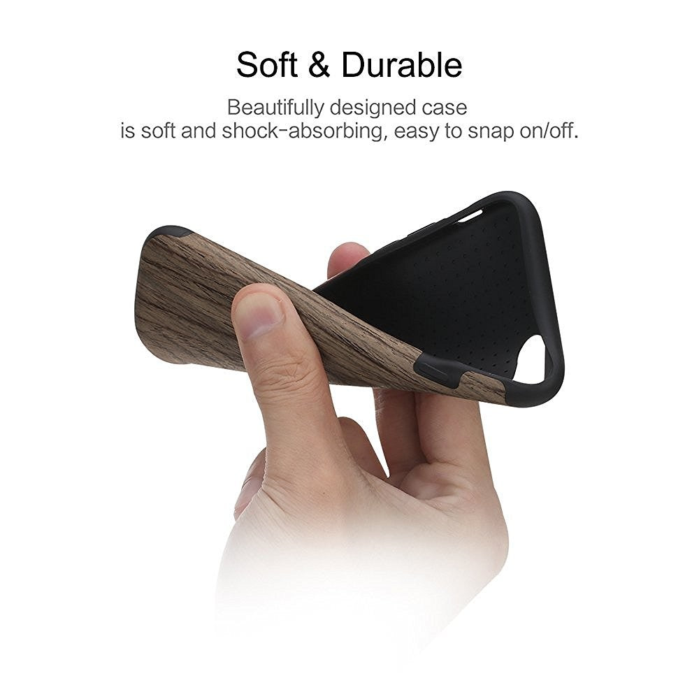 ROCK Holz Cover Hülle für iPhone 7 Plus Black Rose
