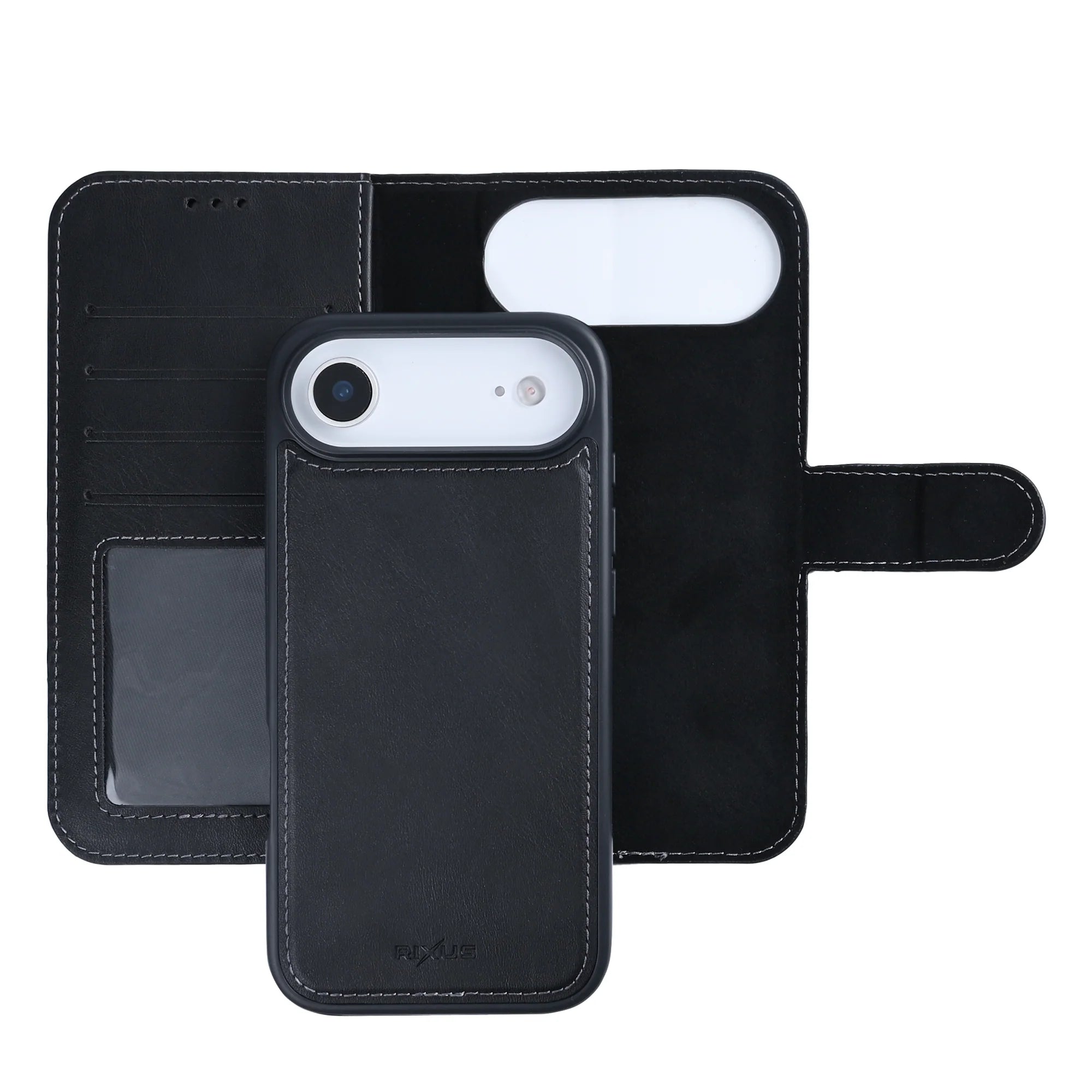 Rixus Duo Magnetic Detachable Wallet Case für iPhone 17 Serie – Schwarz