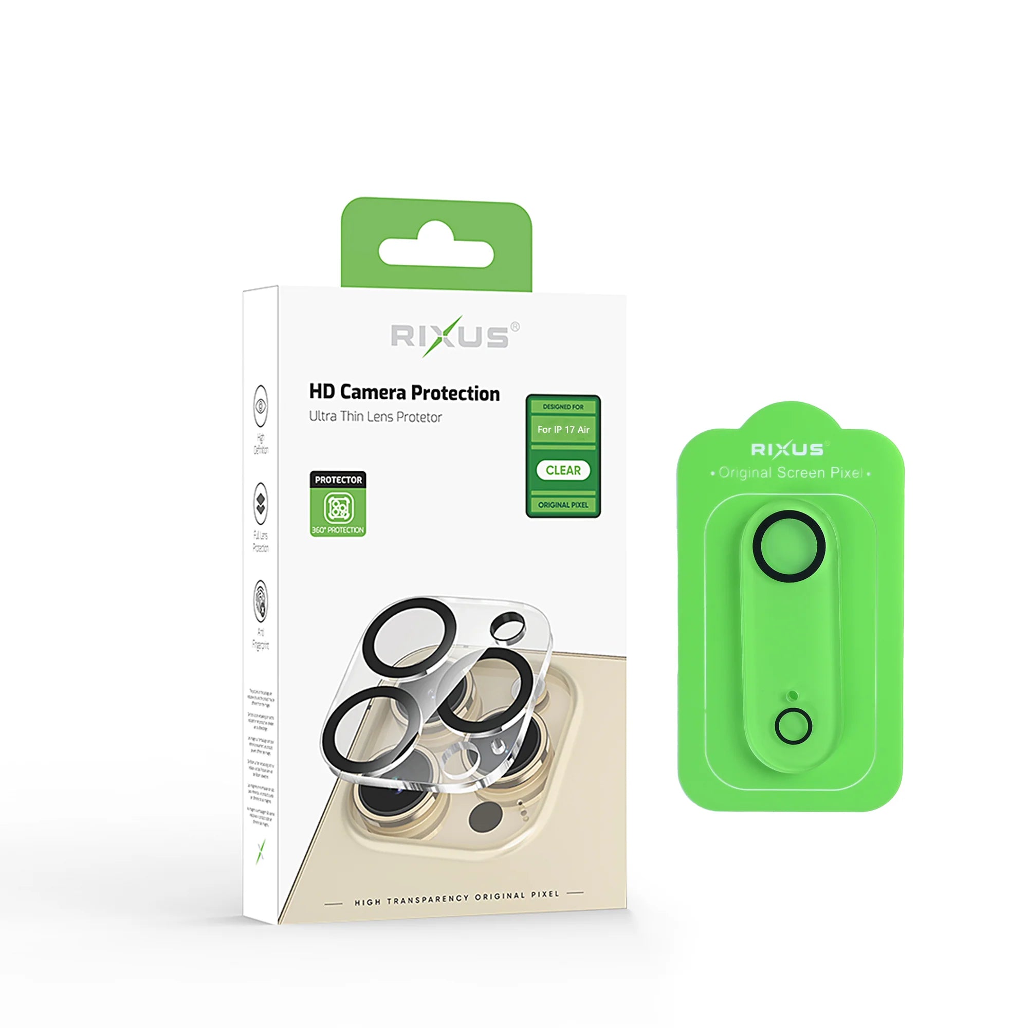 Rixus HD Kamera Schutz – Clear Tempered Glass für iPhone 17 Air