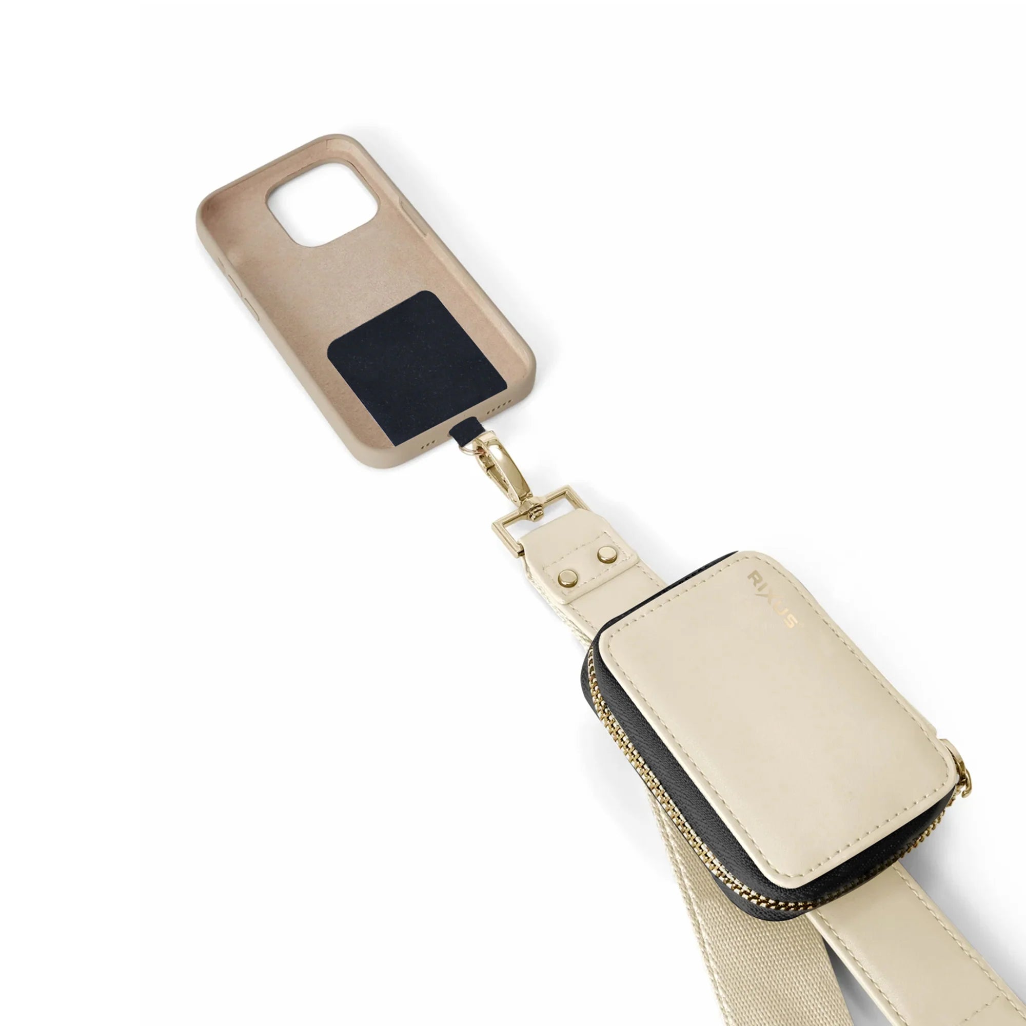 Utility Phone Strap in White, featuring magnetische Handyhalterung for secure smartphone carrying.