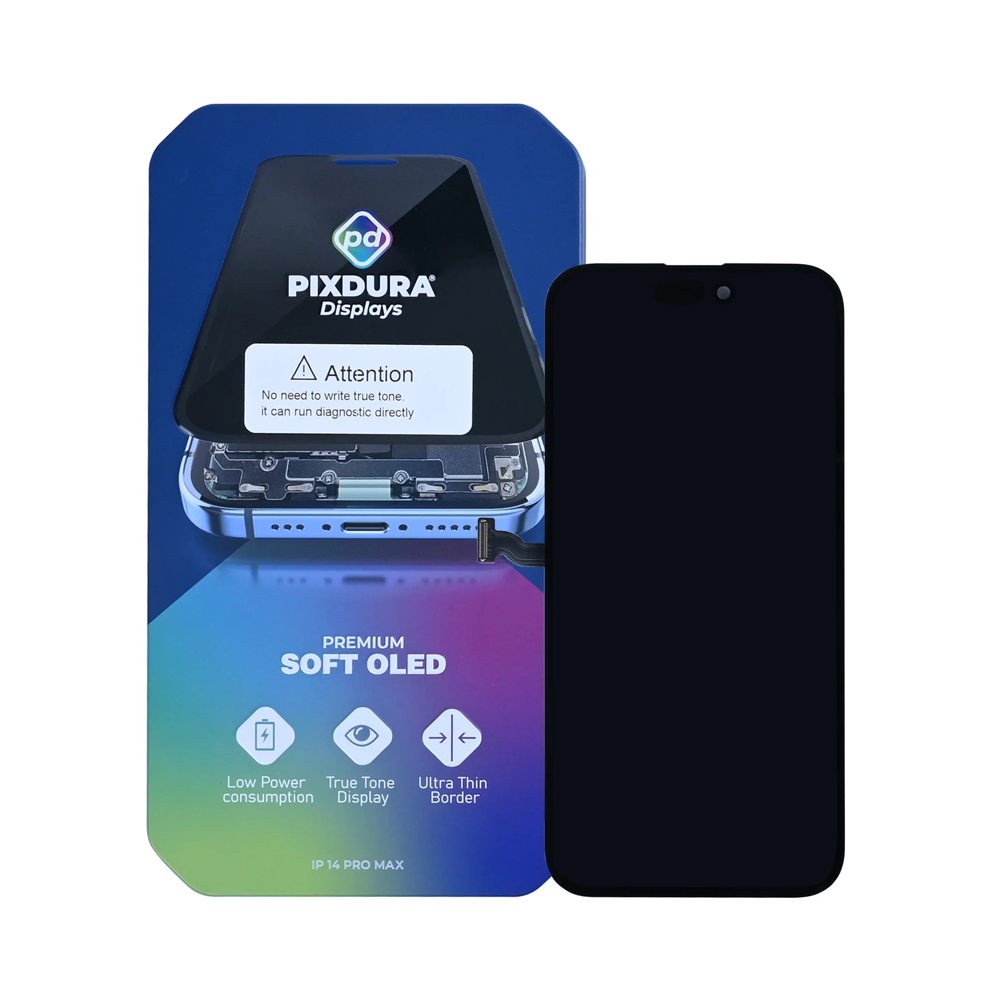 PIXDURA für iPhone 14 Pro Max Display und Digitizer Soft-OLED (Diagnose ausführen)