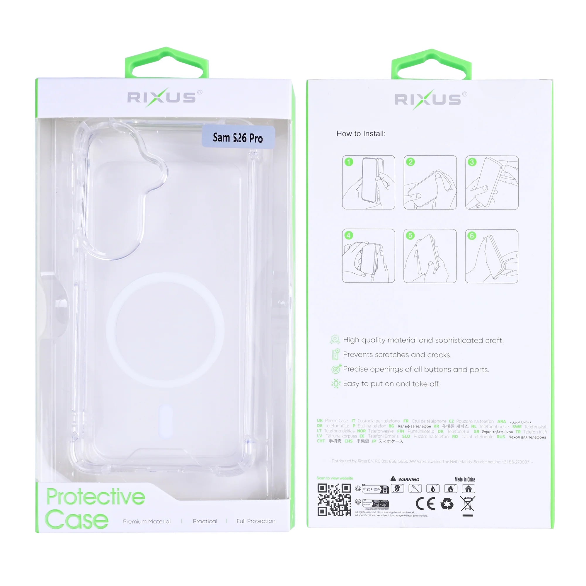 Rixus Anti-Shock MagSafe Case für Samsung Galaxy S26 – Transparent