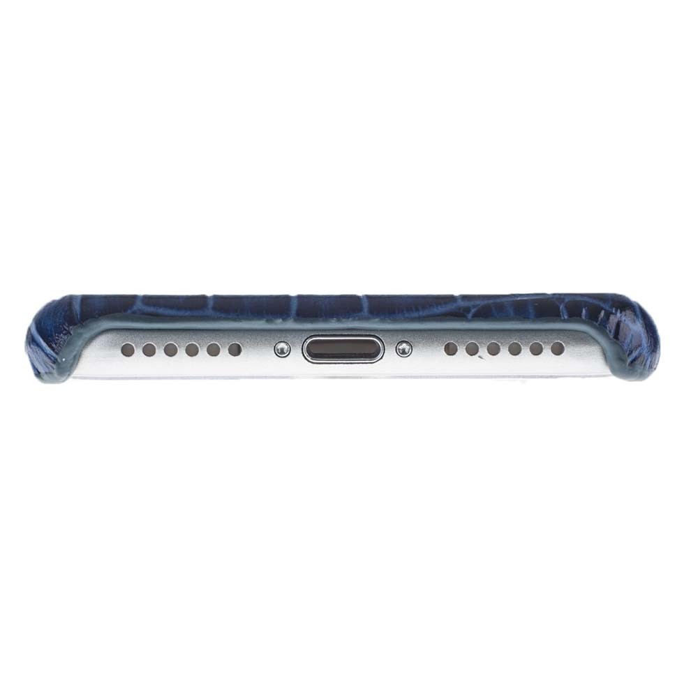 Trinity Echt Ledertasche Set iPhone 7 Blau