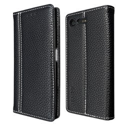 Schwarz Book Tasche Xperia X