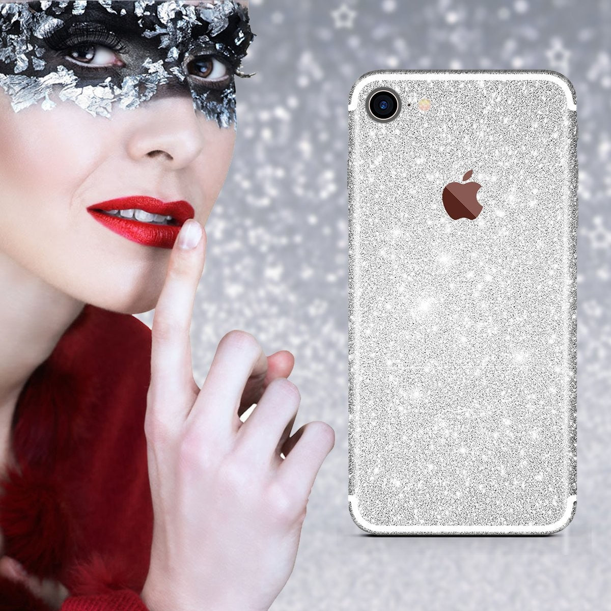iphone 7 Silber Bling Aufkleber Schutz-Folie Sticker Skin