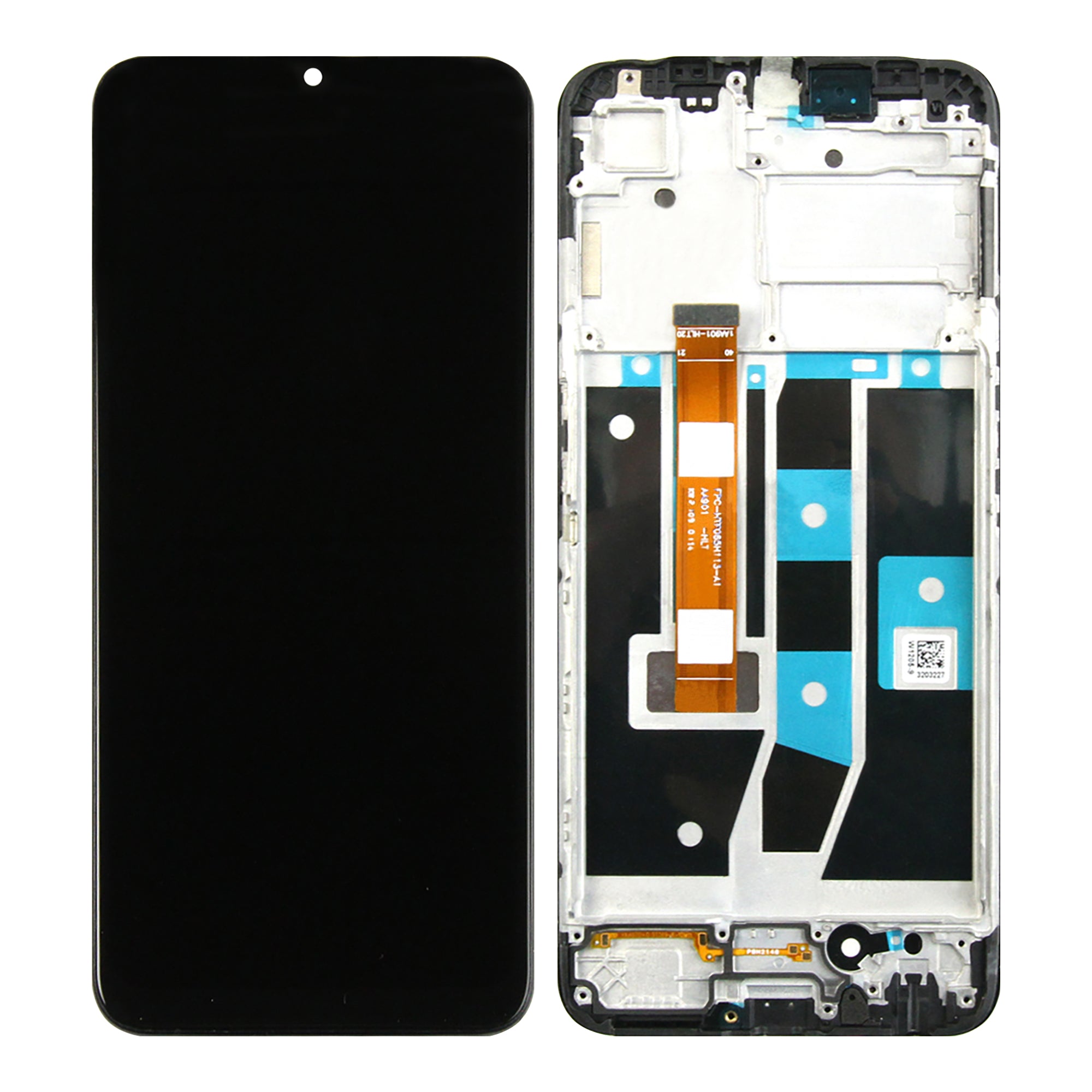 Oppo A54S Display und Digitizer mit Rahmen, Schwarz, OEM