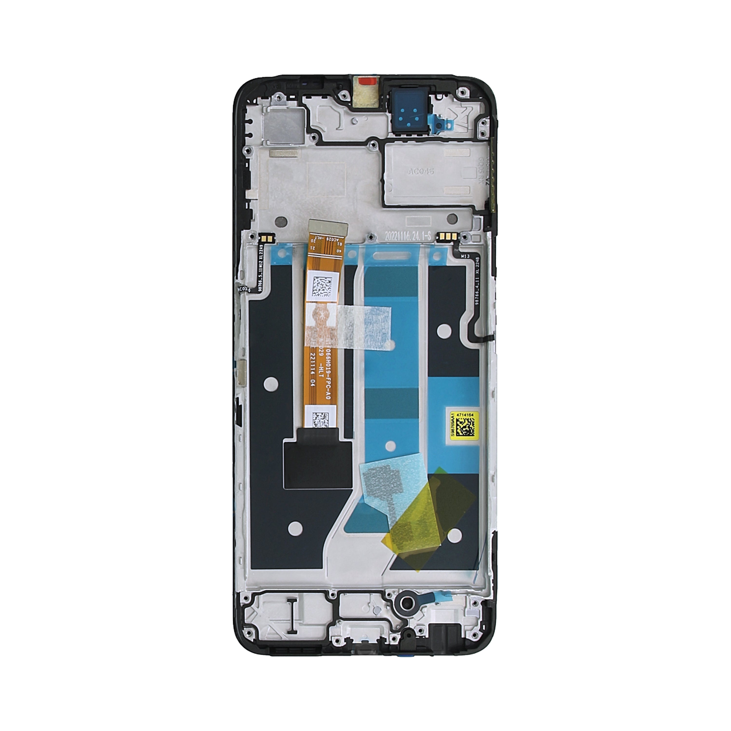 Oppo A78 5G Display und Digitizer mit Rahmen, leuchtend schwarz, OEM
