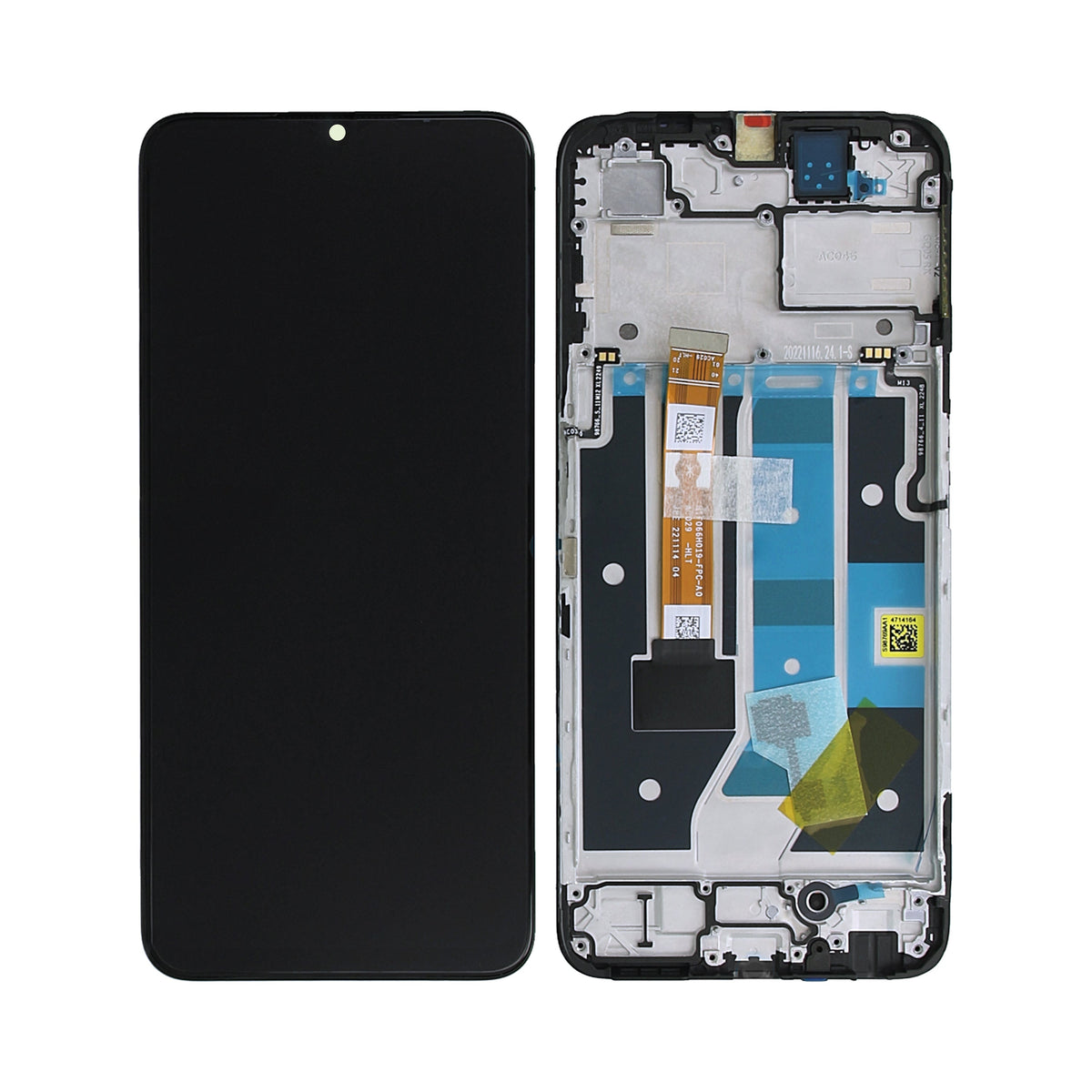 Oppo A78 5G Display und Digitizer mit Rahmen, leuchtend schwarz, OEM