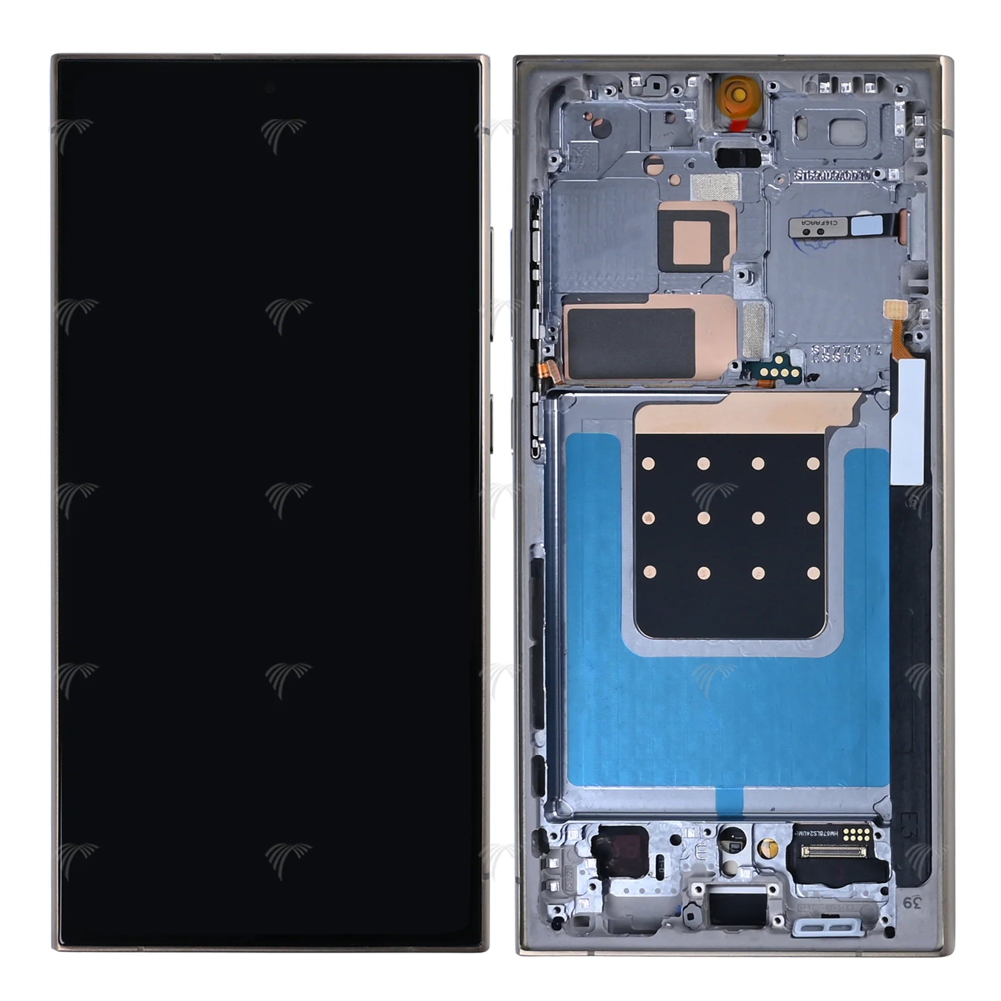Samsung Galaxy S24 Ultra Display und Digitizer mit Rahmen Titan-Gelb SOFT-OLED - Phonebazaar