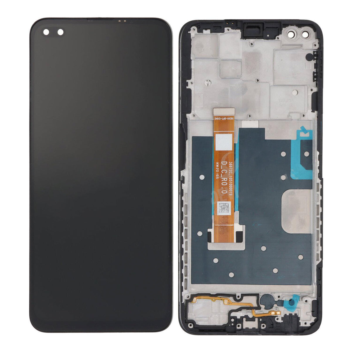 Oppo Reno 4Z 5G Display und Digitizer mit Rahmen, Schwarz, OEM