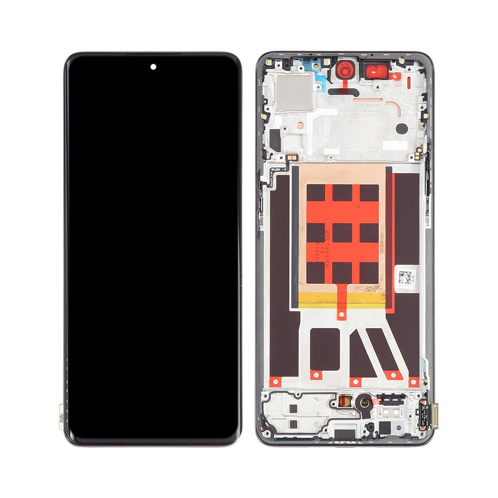 Oppo Reno9, Reno9 Pro Display und Digitizer mit Rahmen Schwarz OEM