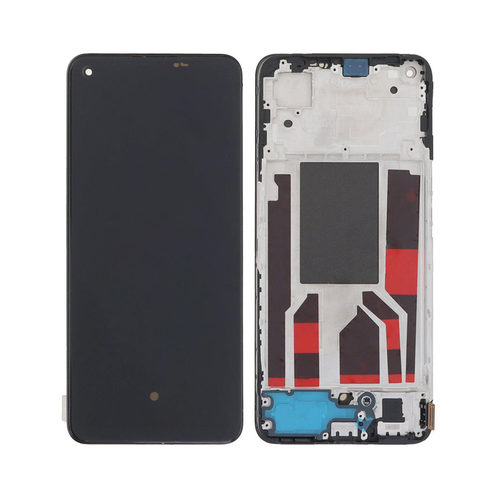 Oppo Reno8 5G Display und Digitizer mit Rahmen, Schwarz, OEM
