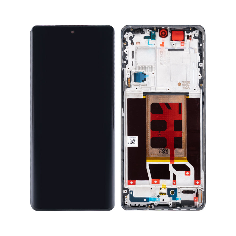 Oppo Reno11 Pro Display und Digitizer mit Rahmen, Perlweiß (OEM)