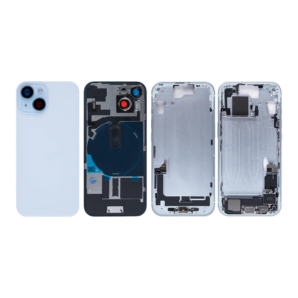 Für iPhone 15 Komplettes Gehäuse inkl. aller Kleinteile ohne Akku und Rückkamera(Schwarz, Weiss, Blau, Gelb, Rosa)