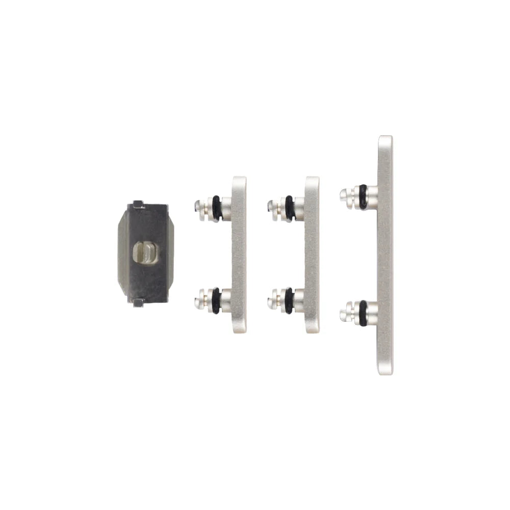 Für iPhone 15 / 15 Plus Seitentasten-Set (4 Stück) – Blau, Schwarz, Silber, Gold