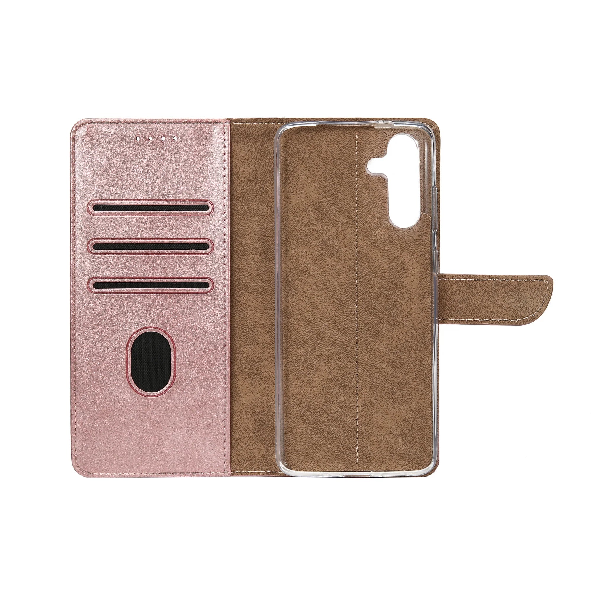 Rixus Book Case Wallet Case für Samsung Galaxy S24 FE Rosegold